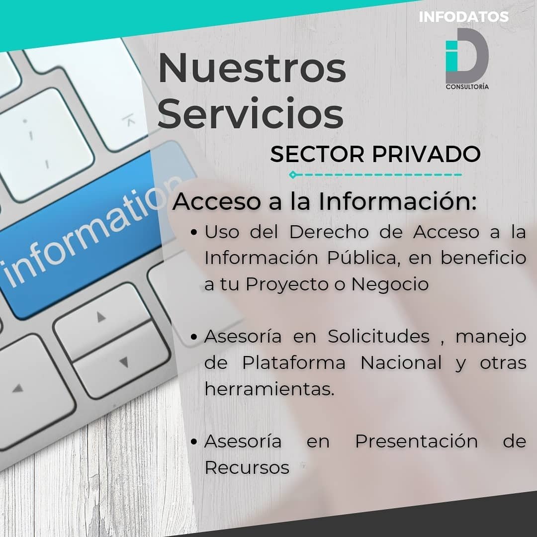 iD_Consultor's tweet photo. ☝️Puedes empezar a conocer nuestros Servicios para el SECTOR PRIVADO! ☝️
🔎Si quieres saber más o tienes alguna duda no dejes de comunicarte con nosotros 📨contacto@infodatos.com.mx #PDP #DATOSPERSONALES #DAI #ACCESOALAINFORMACION #COMPLIANCE https://t.co/Wb6uj43M3j
