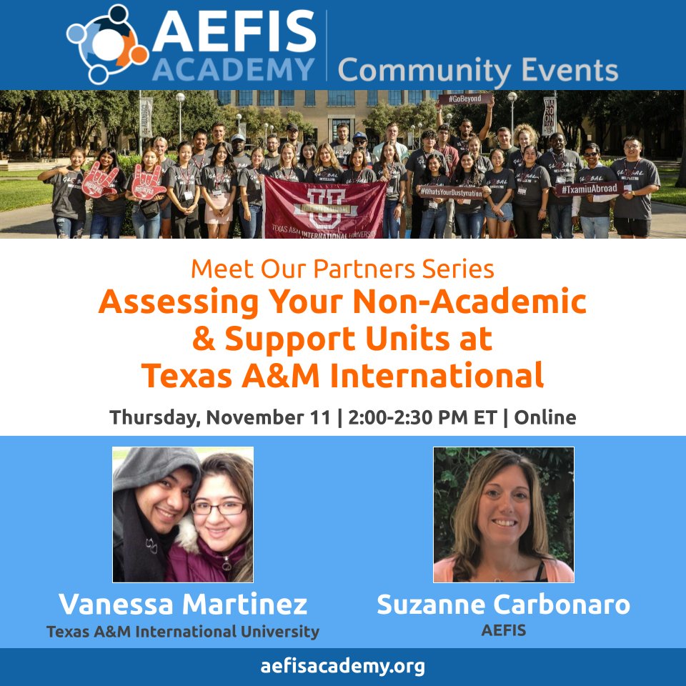 goAEFIS's tweet image. This session with @txamiu will focus on non-academic unit #assessment, how to collaborate with unit leaders, ensure they’re collecting the right data, and empower them to use it to improve their offerings &amp;amp; programming for their #learners

Register: bit.ly/3bFubHY