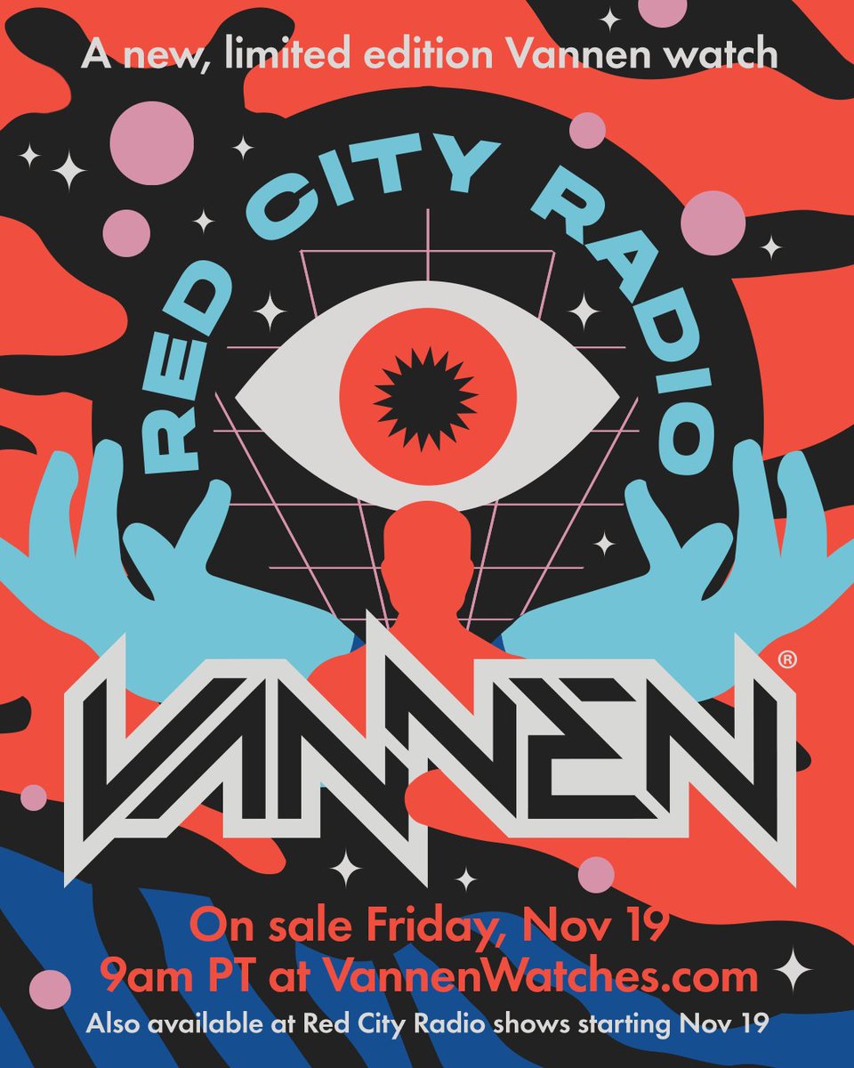 redcityradio's tweet photo. Coming soon: @Vannenwatches x Red City Radio "Paradise" watches will be available at https://t.co/8t9coKwywA and our shows starting on Friday, Nov 19 at 9am PT.

Only 175 watches will be available for purchase. As a bonus, random packaging will be signed by us. Good luck! https://t.co/VbkBUqJf5a