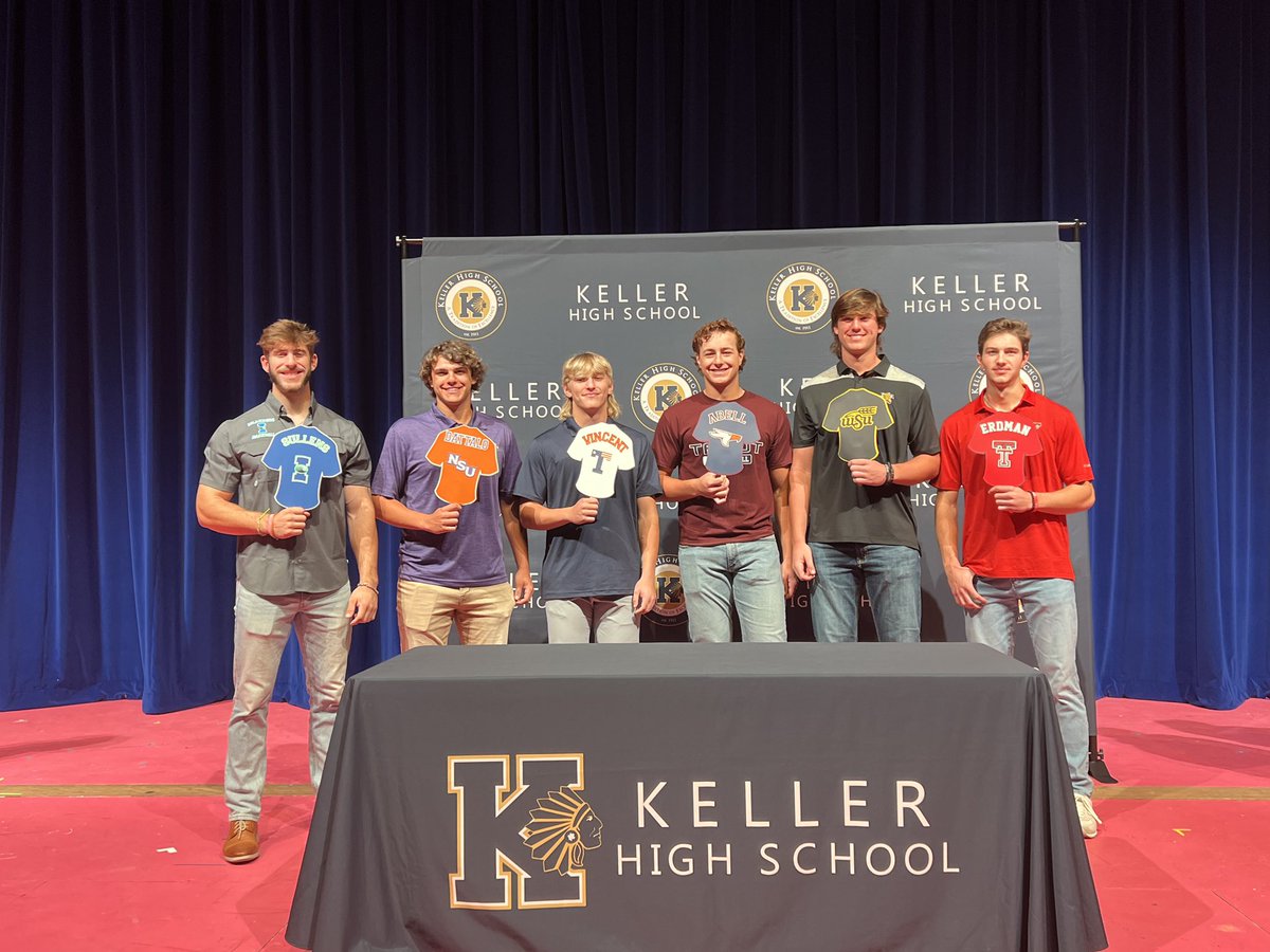 🎉Six of our boys signed today!!!🎉 

Congratulations to <a href="/mdattalo22/">Michael Dattalo</a> <a href="/ZachErdman_2022/">𝑍𝑎𝑐ℎ 𝐸𝑟𝑑𝑚𝑎𝑛</a> <a href="/Zach_Abell16/">Zach Abell</a> <a href="/AidanSharp54/">Aidan Sharp</a> <a href="/JacobSullens2/">Jacob Sullens</a> and <a href="/KeeverVincent/">Keever Vincent</a> on your commitments. We are so proud of you!!! 

#nationalsigningday 
<a href="/KISDAthletics/">Keller ISD Athletics</a> <a href="/KHSIndianNation/">Keller High School</a> 
<a href="/Gosset41/">Brian Gosset</a>