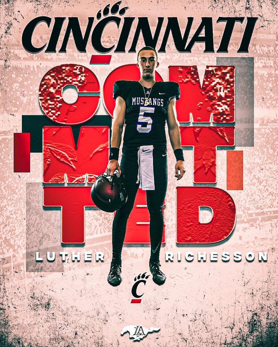 LAmustangFB's tweet photo. Congrats to QB1 Luther Richesson on committing to Cincinnati! #BeSetApart https://t.co/ar82ub6xUR