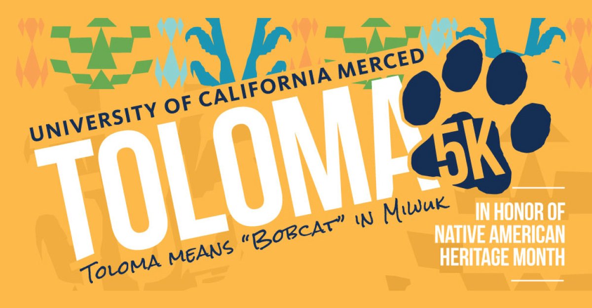 ucmerced's tweet photo. In honor of #NativeAmericanHeritageMonth, UC Merced will host the inaugural Toloma 5k fun run. Join local tribes and the greater Merced community on November 13th as we run and finish at the Toloma Grove acknowledgment and reflection area. https://t.co/iEC5QomudD https://t.co/h38PpEwHel
