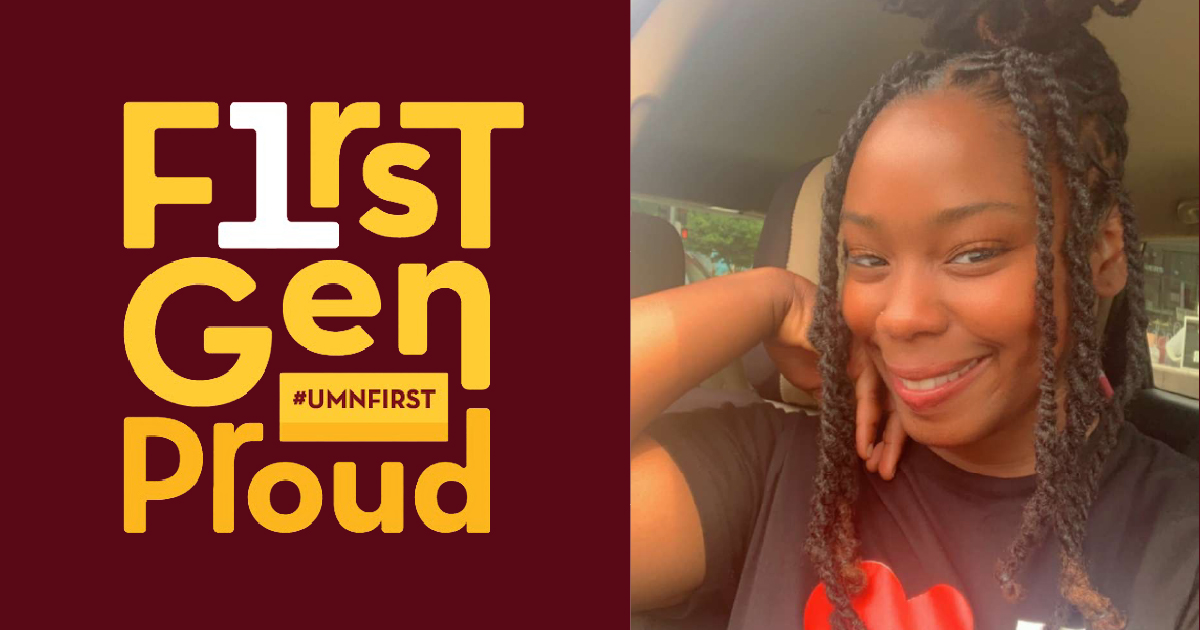 UMN_Pharmacy's tweet photo. J'Nae S, Class of 2023. ""I am so proud to be a first generation college student while being a student parent. Never would I have imagined that my journey would lead me here. I stand before you today as a student pharmacist." #UMNFirst #CelebratingFirstGen https://t.co/t5HaFFH7UC