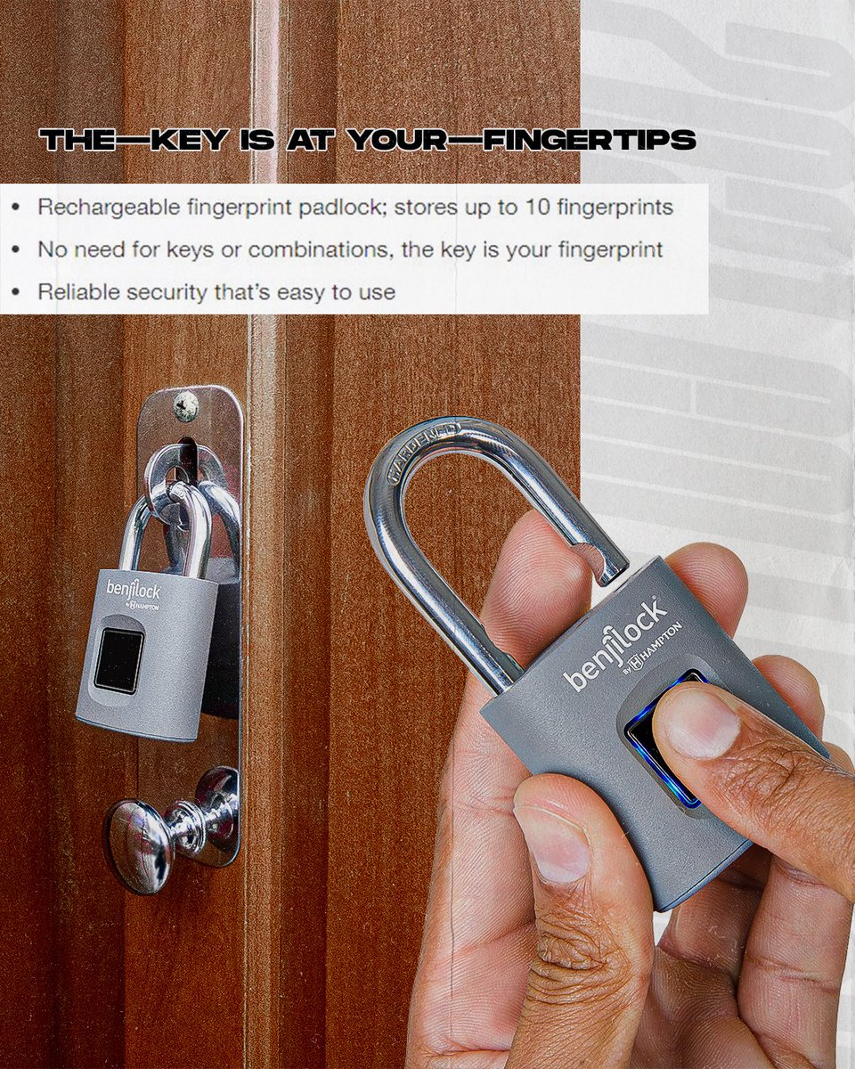 BenjiLock's tweet photo. ๐ It's the Fall! ๐ ๐ข Let's go! ๐งก
๐ฌ Weโre unlocking the all-new 43mm Fingerprint Padlock #MatteGrey w/ The @HomeDepot โ๏ธ
โช https://t.co/LQLFejrYeM
The ๐ is at Your FingertipsโThat's it. ๐คฉ
๐ฃ #UnlockYourPotential ๐ฅ https://t.co/iLmHFvUbRq