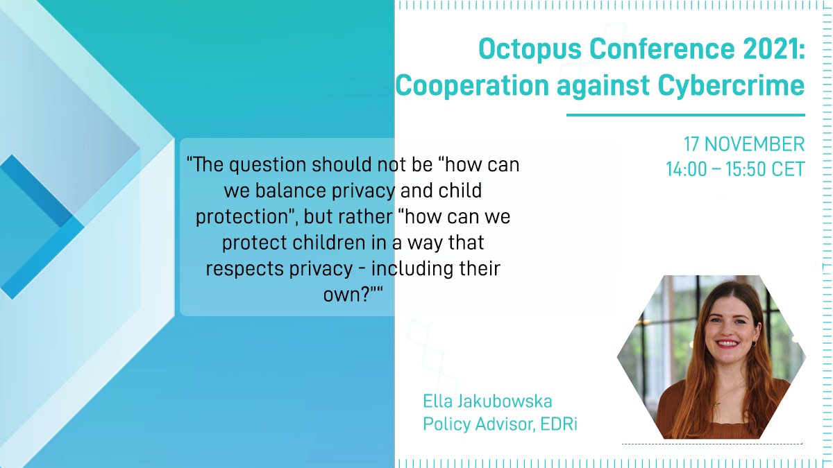 edri's tweet photo. What are the implications of the automated scanning of communications on our #FundamentalRights? Join @edri’s @ellajakubowska1 at @coe’s #OctopusConference to discuss this in #CSAM #OCSEA detection.
📅 17 November
🕑 2 PM CET
https://t.co/mMlFldCHfr https://t.co/W5StL3Umpw