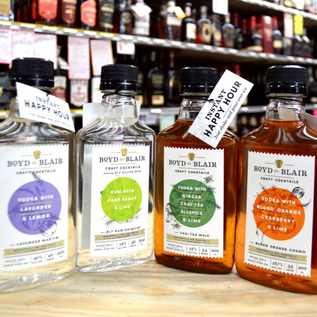 WhatsNewAtDPS's tweet photo. We've expanded our lineup of pre-made cocktails! @BoydandBlair has solid offerings that use potato vodka &amp; rum. David, the DPS GM, swears by the daiquiri. Try one today!
.
#shopatdps #decaturpackagestore #whatsnewatdps #herbschoice #boydandblair #premadecocktails #potatovodka https://t.co/JGRWu9xU6t