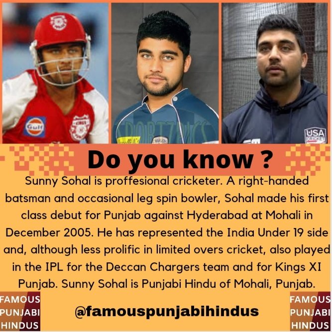 FamePunjabHindu's tweet photo. Sunny Sohal - Famous Indian Cricketer
#sunnysohal #sohal #mohali #punjab #punjabi #punjabis #punjabihindu #punjabihindus #hindupunjabi #famouspunjabihindus #cricket #cricketer #indiancricket #indiancricketer #deccanchargers #kingsxipunjab #sasnagar https://t.co/rgRWxG2qoh