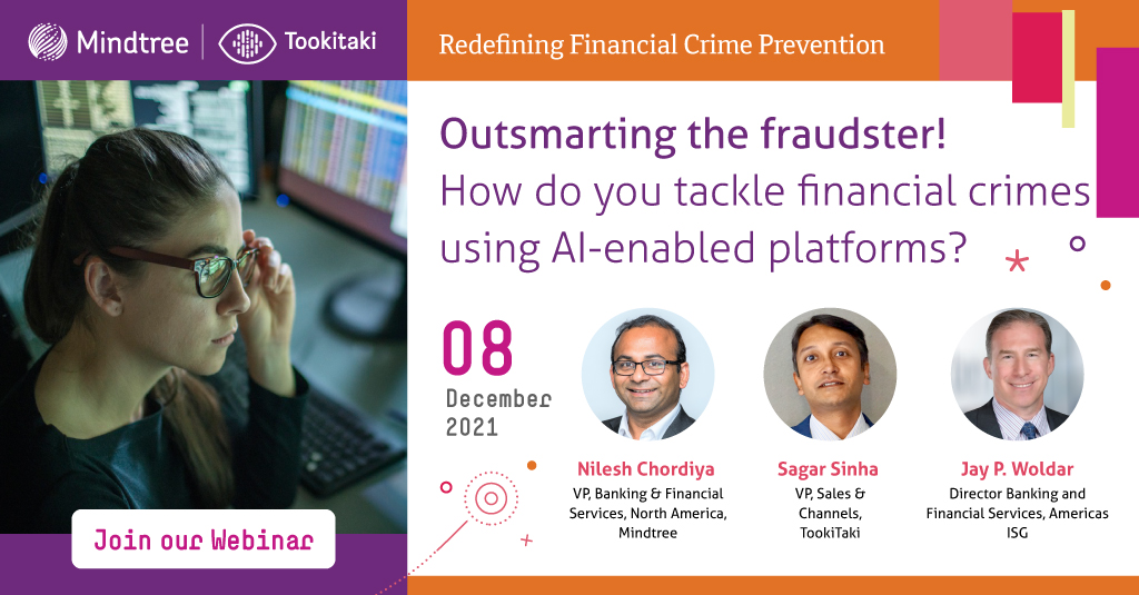 Rsikarenk's tweet photo. Webinar alert! Join the experts from @Mindtree_Ltd, @Tookitaki, &amp; @ISG_News, 12/08. Get a look at how #AI is helping #banks &amp; #financialservices institutions fight back against the growing risks from #financialcrime. Register now: https://t.co/syGeAPuKc5 #BFSI #fincrimeprevention https://t.co/YQHvNgxYH3