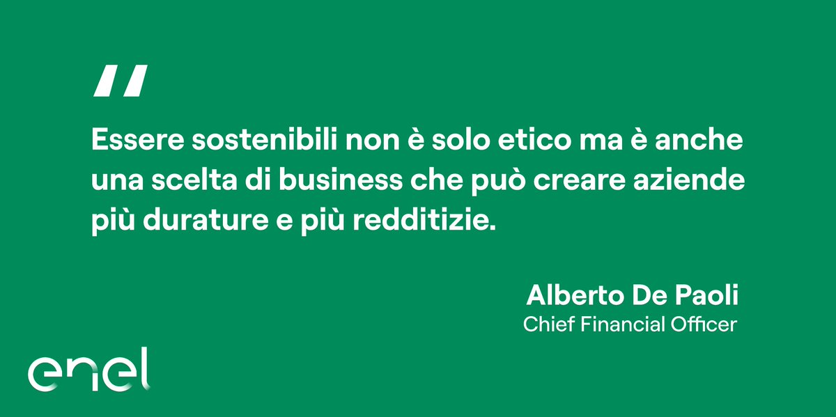 EnelGroupIT's tweet photo. Scegliere la sostenibilità sia per l'ambiente sia per l'economia. Il nostro CFO Alberto De Paoli ha condiviso durante la #COP26 il grande impatto che la @UN #CFOTaskforce può avere nel creare un futuro a impatto zero. 👇 @globalcompact https://t.co/tidBvCoXSh