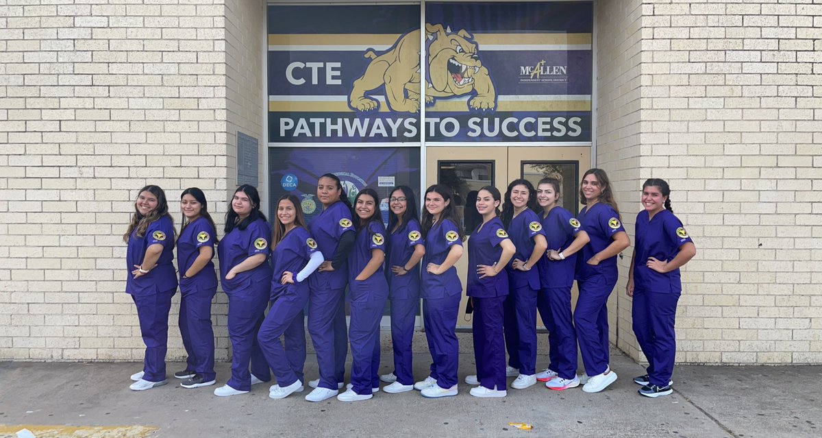 PonceMcHiCTE's tweet photo. The scrubs are back! Uniform day for McHi Clinical Rotation Students! @McHiPride @McAllenISDCTE @McHiCTE1 @McAllenISD @CityofMcAllen https://t.co/79y9WbCkEG
