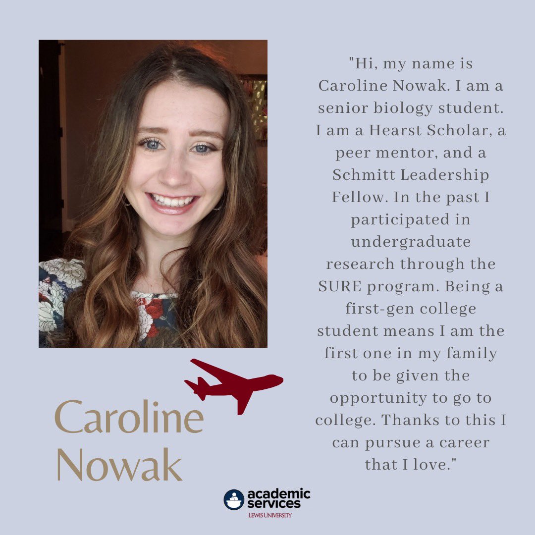 LewisU_AS's tweet image. Happy National First-Generation Week Flyers! Here we have Senior Caroline Nowak! 

#FirstGenWeek #FirstGenFlyers #CelebrateFirstGen #lewisu #lewisu_as