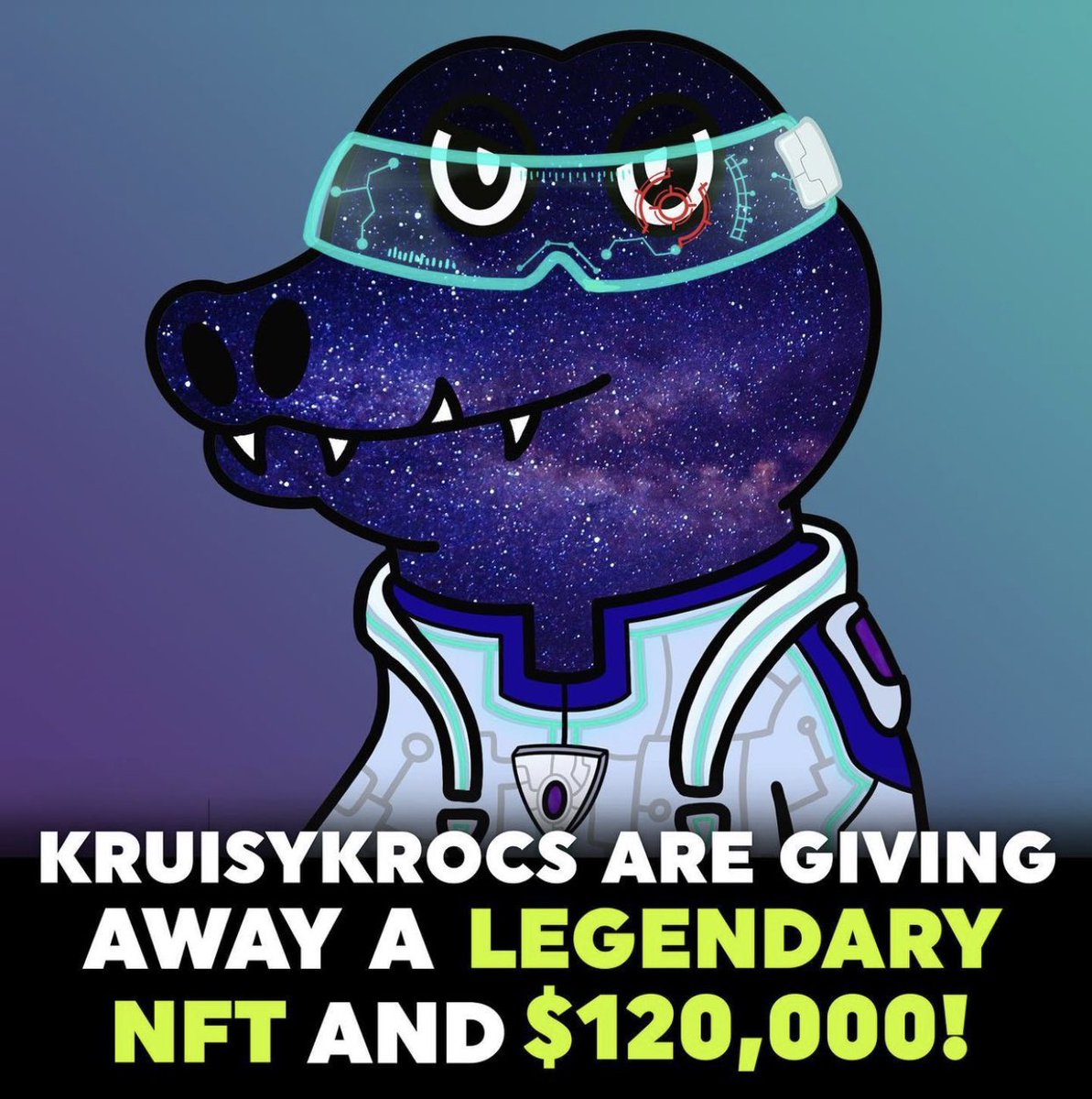 We are giving away a RARE w/ a bonus of $10k &amp; giving back $120K to 22 lucky holders!!!

To enter:⁣⁣⁣⁣⁣
1️⃣ Follow <a href="/KruisyKrocs/">KruisyKrocs</a>
2️⃣ Like and RT⁣⁣⁣⁣⁣
3️⃣ Join our Discord (link in bio)
4️⃣ Tag a friend on this post. (1 Tag = 1 Extra Entry)

#NFTGiveaway #nft #NFTCommunity