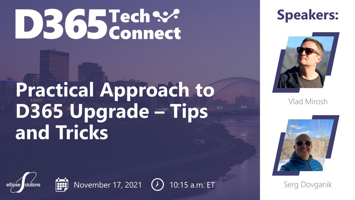 EllipseSolution's tweet photo. There's a lot to consider when migrating from Dynamics AX to Dynamics 365, but that doesn't mean it has to be daunting. Vlad and Serg will take the stage next week at D365 Tech Connect to share some great tips &amp; tricks!

https://t.co/12UHCRXsQV

#MSDyn365FO | #MSDynAX https://t.co/Sg6HCVPwj2