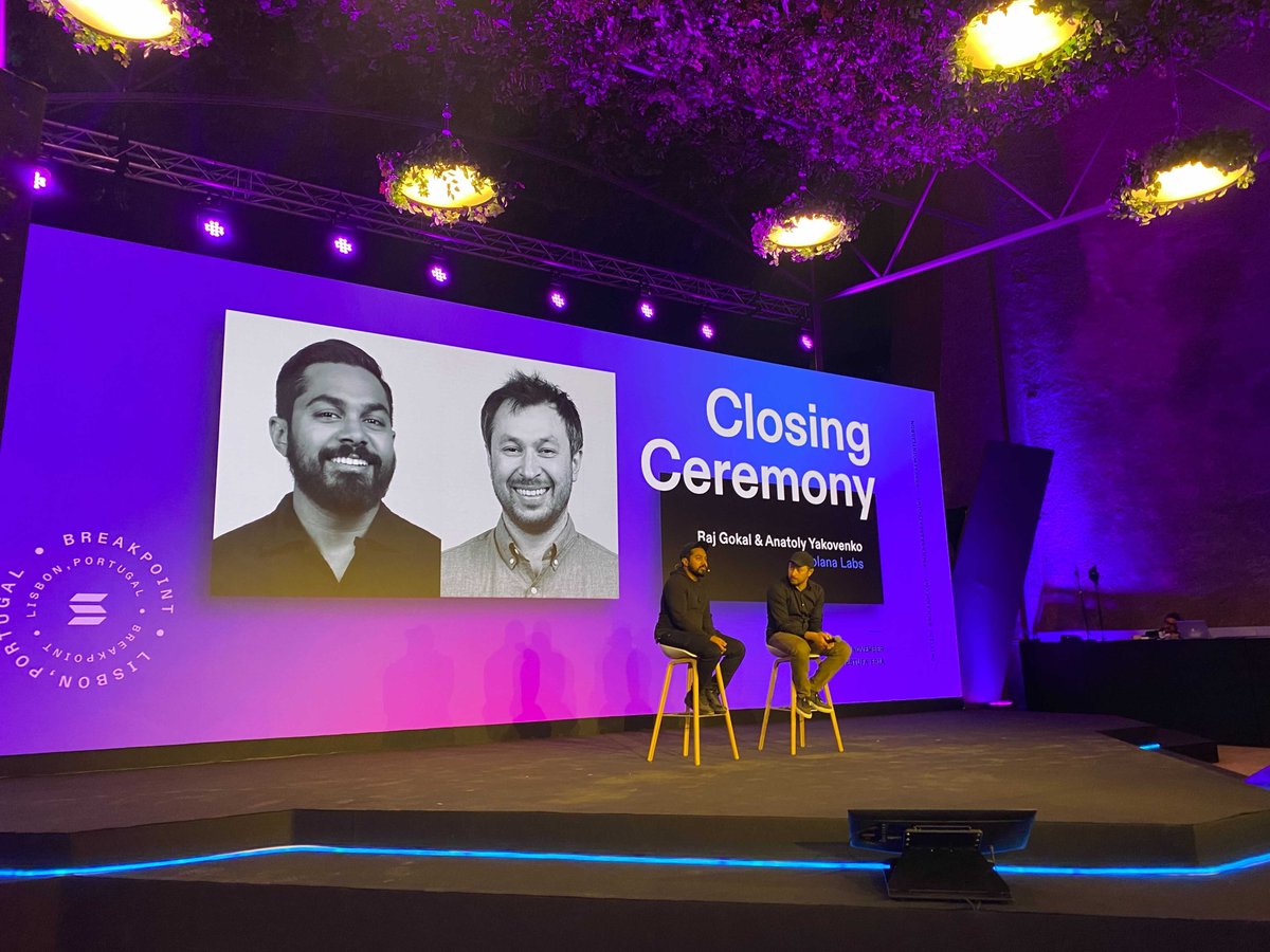 SolanaEvents's tweet photo. "It was just awesome to feel the energy of people working and building in the ecosystem, and feeling the vibes of what we'll build in the future." - @toly #BreakpointLisbon https://t.co/nQAaKttMPg
