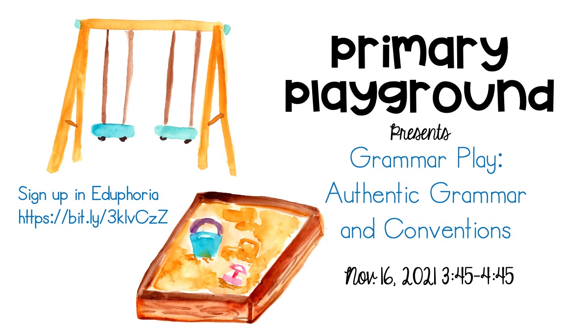 You don't want to miss this month's Primary Playground!
Come learn all about grammar play! I hope to see you Nov. 16 @ 3:45pm!!! #RISDLitandInt #TRAinRISD