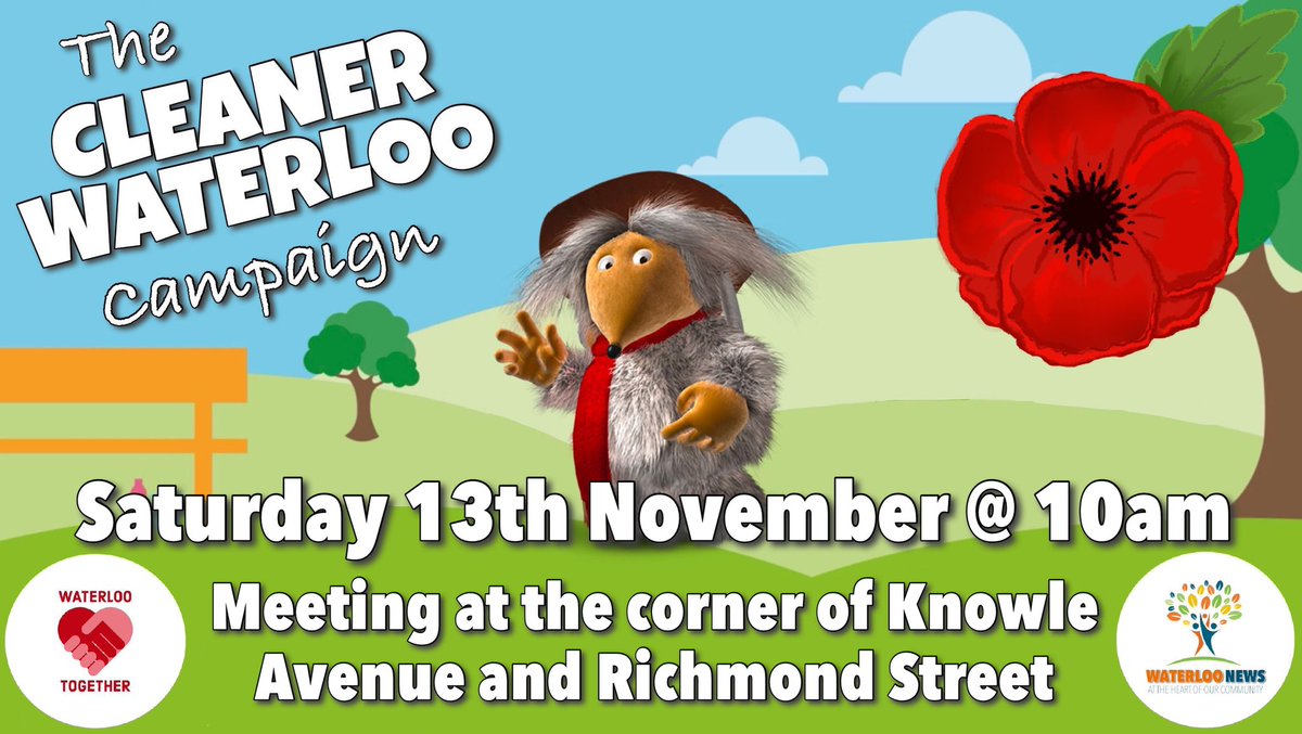 WaterlooNewsAUL's tweet photo. The Waterloo Wombles will be out again this weekend ♻️
🗓 Saturday 13th November
⏰ 10am
📍 Meeting at the junction of Knowle Ave & Richmond St
Full details here 👉 https://t.co/F5Lyp9ntxn
#CleanerWaterloo♻️
#WaterlooTogether❤️
#WaterlooWombles♻️ https://t.co/Ax556oQS7x