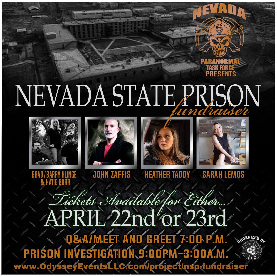 1OdysseyEvents's tweet photo. Come join us for the Nevada State Prison Fundraiser Investigation Event!👻🔦 Tickets on sale now at https://t.co/H0jLYkLgJt https://t.co/VcwEIAatf5