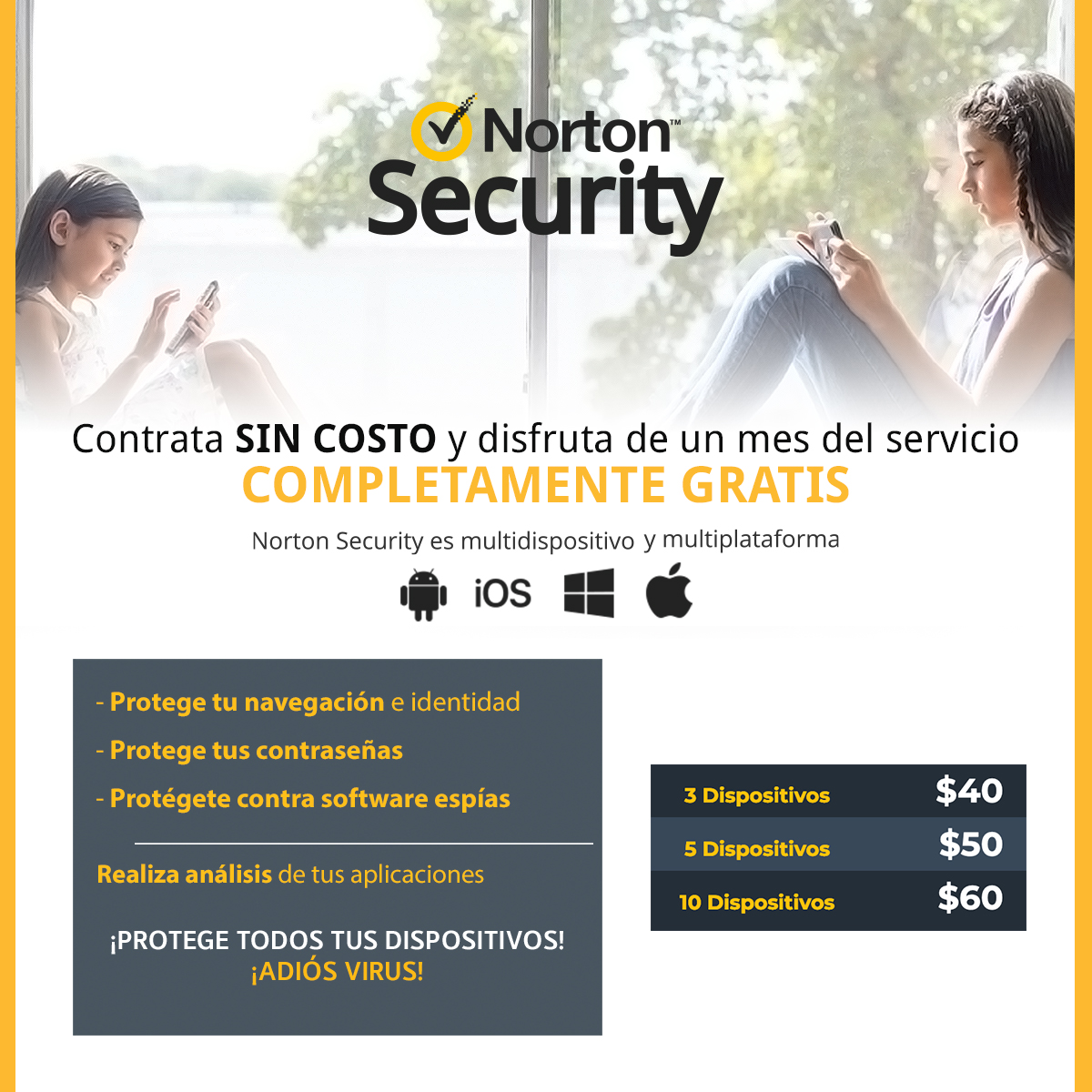 Megacable's tweet photo. Protege tu información y dispositivos con #NortonSecurity.
Contrátalo ya aquí: https://t.co/8t0tlBilMG https://t.co/Vx1YgG0XFU