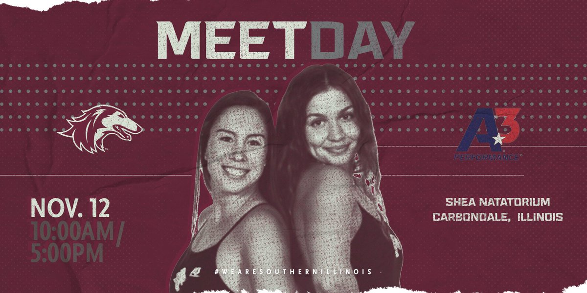 Day ✌️

🆚 <a href="/a3performance/">A3 Performance</a> Invitational
📍 Shea Natatorium
⏰ Prelims - 10am, Finals - 5pm
📊 Meet Mobile

#WeAreSouthernIllinois x #Salukis