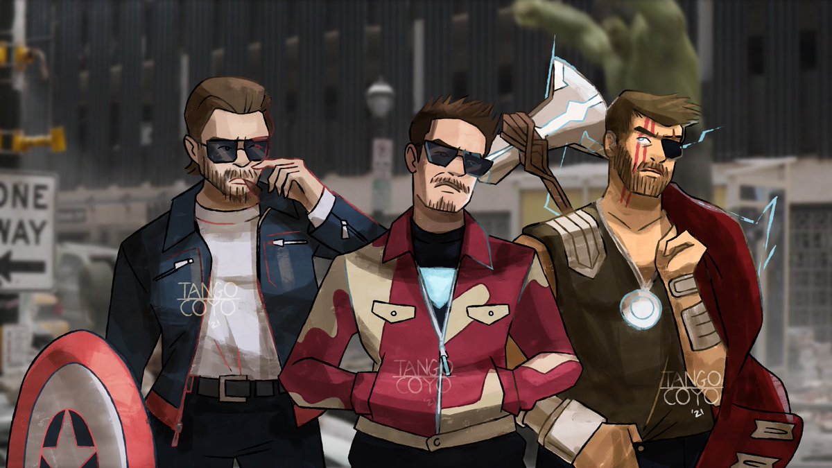 RT @tangocoyo: AVENGERS…

ASSEMBLE!

I drew Captain America, Iron Man, and Thor in @modsiwW’s outfits for them. https://t.co/jOm9TvoCzM