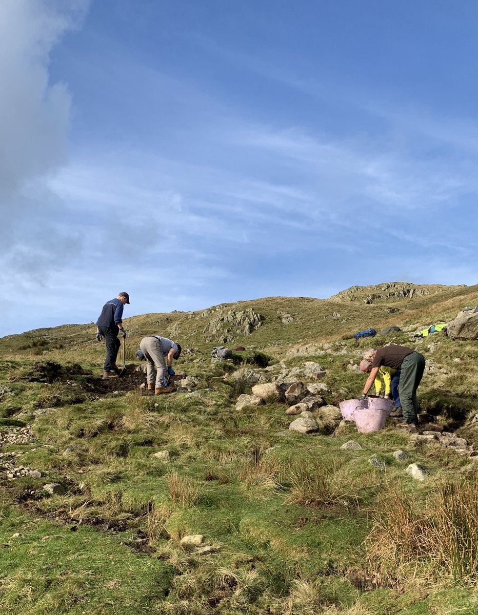 @fixthefells volunteers working on The Band #langdale again today, good progress made defining the path @LakesVolunteers #thelakedistrict #lakedistrictkind