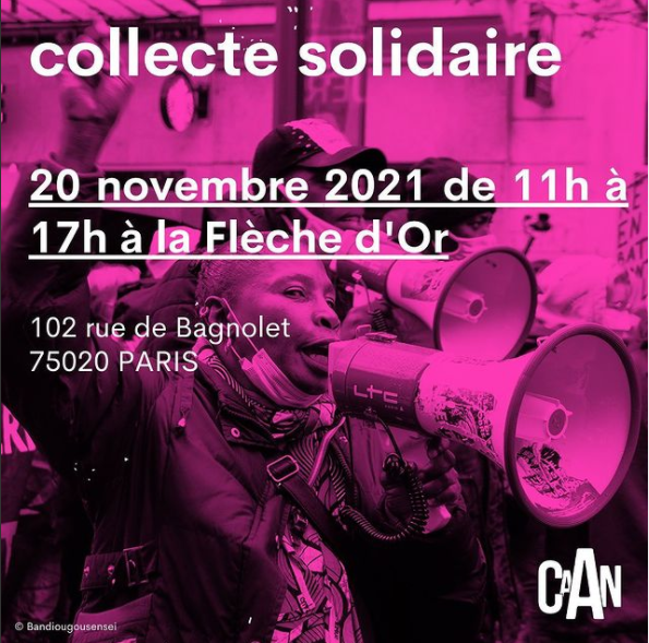 la__caan's tweet photo. 🚨 Les collectes de la CAAN organisées par la commission solidarité reviennent ! 

Nous continuons de soutenir les résident•e•s du squat de Saint Denis 

La commission vous accueille de à la Flèche d'Or 11h à 17h pour la collecte. https://t.co/4iRUU31Nlq