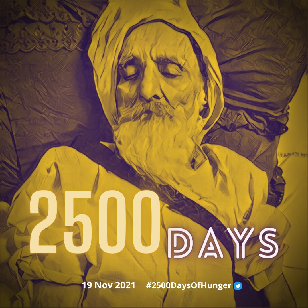 sikhrights's tweet photo. Bapu Surat Singh Khalsa’s sangharsh to #freesikhpoliticalprisoners will mark 2500 days on 19 Nov 2021. Please continue to raise awareness for all the prisoners by sharing their cases &amp; keeping their stories alive on social media. Don’t stop until they’re free.

#2500DaysOfHunger https://t.co/5SMQhLs56u