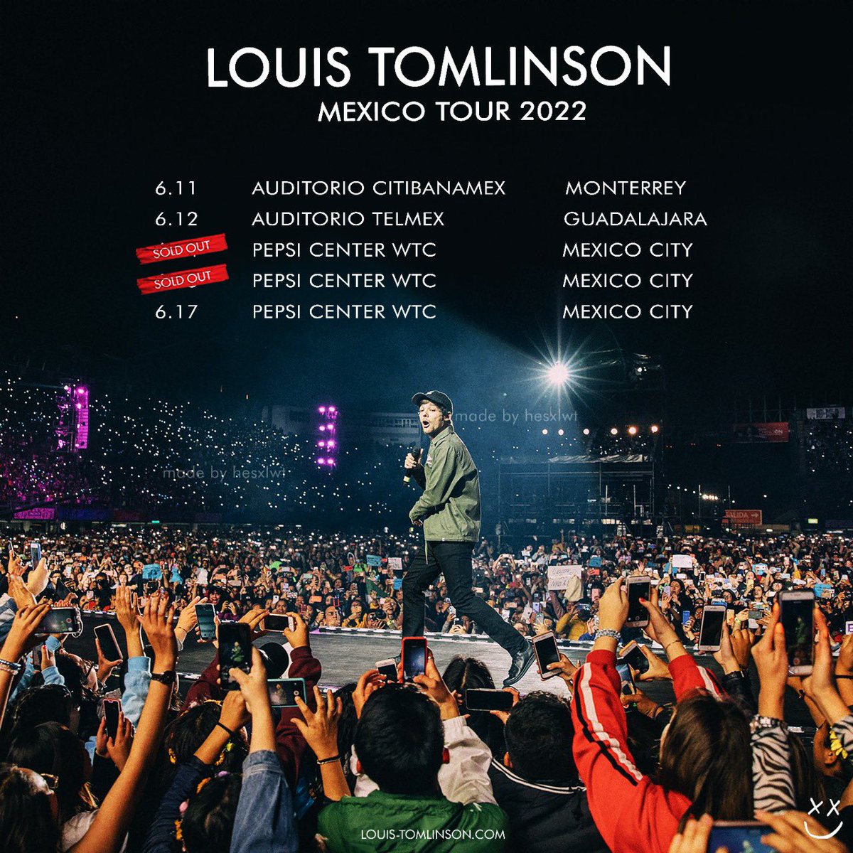 LTMexicoTour's tweet photo. @Louis_Tomlinson Thank you so much for the new Mexico dates! 2 sold out dates in cdmx and Guadalajara has only 20 tickets left! So proud of you!!! Can’t wait to see you! 🤍🇲🇽 https://t.co/AT21Plfhd7