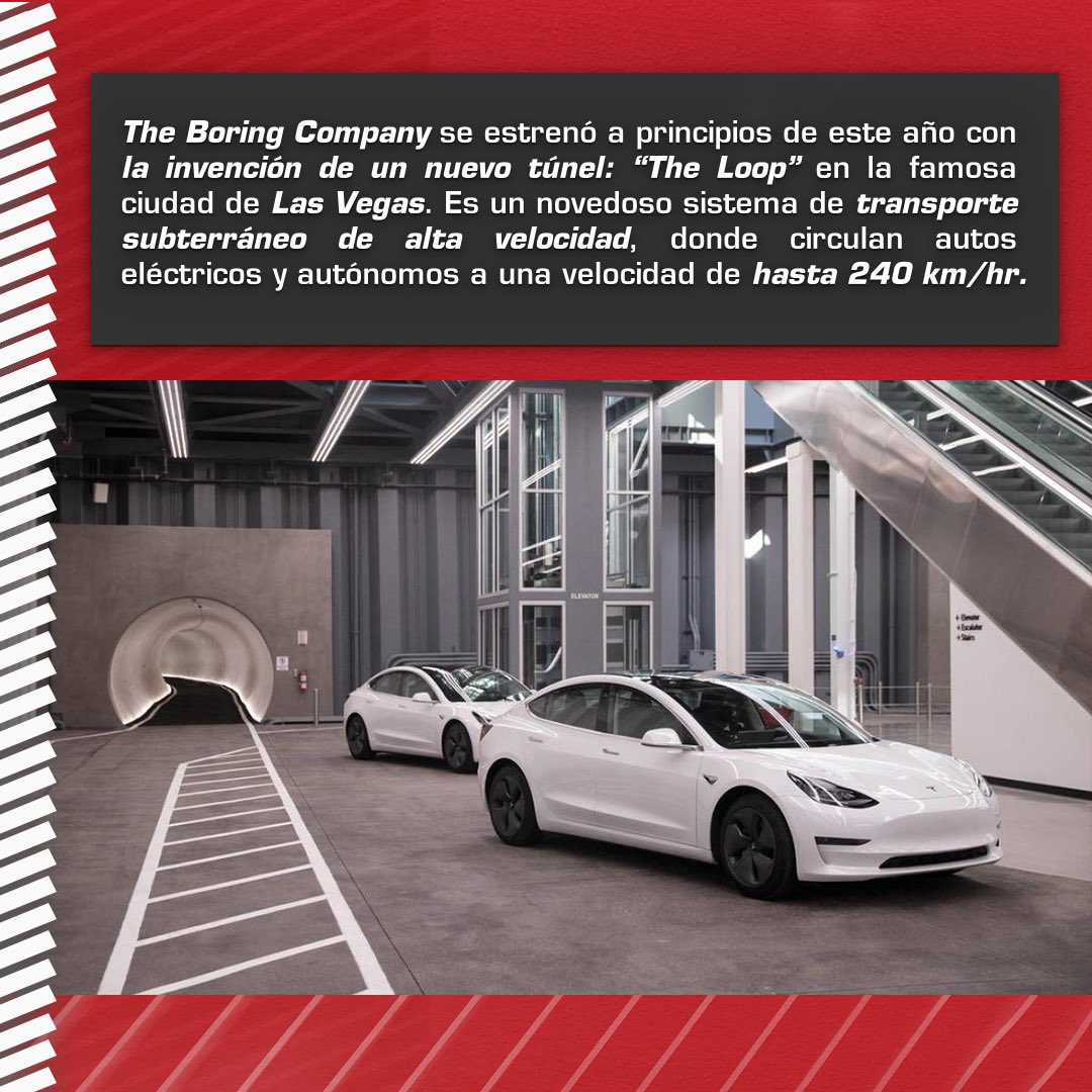autozulia's tweet photo. En la #Revista #Autozulia queremos hablarles de la nueva invención de @theboringcompany #LasVegasLOOP, un sistema de #Transporte subterráneo ubicado en el #Conventioncenter de alta velocidad, donde circulan #autoseléctricos y autónomos a una velocidad de hasta 240 km/hr 🔥 https://t.co/EwaxvtyYkZ