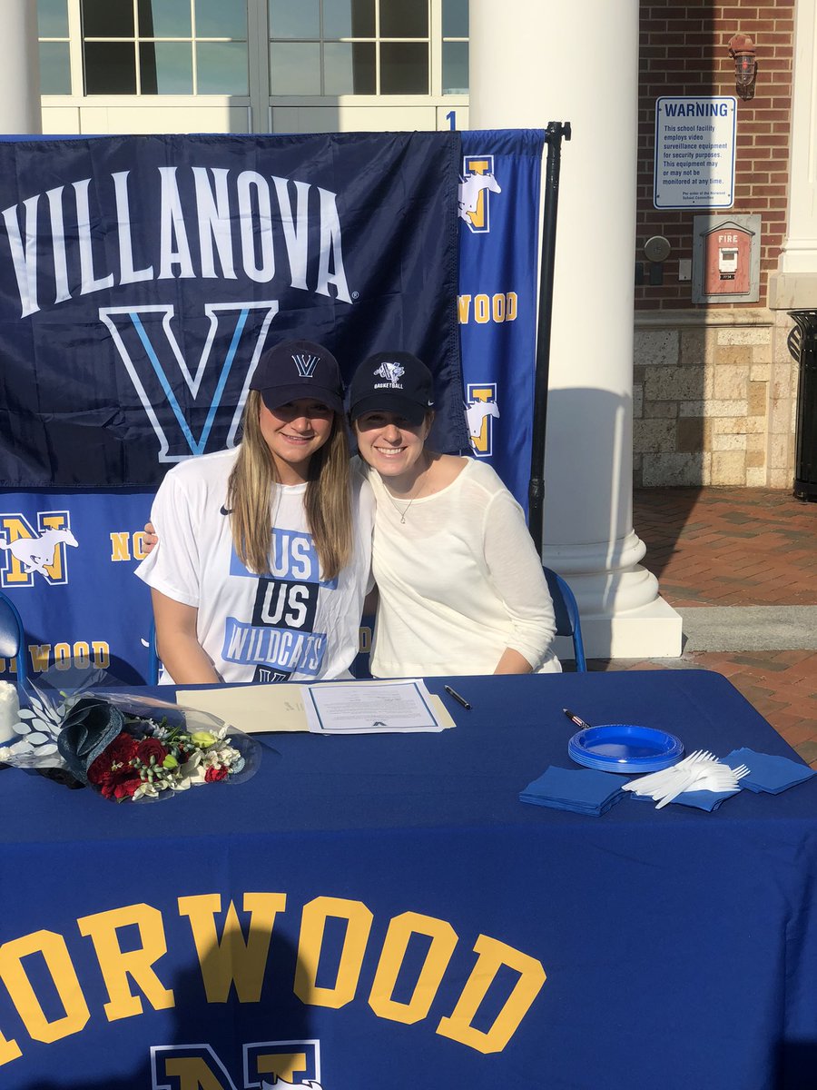 NorwoodGBB's tweet photo. Congratulations to @MeganOlbrys for signing her NLI to Villanova! Couldn’t be happier for you Meg!! @NHS_Mustangs https://t.co/iTqyYgNm8a
