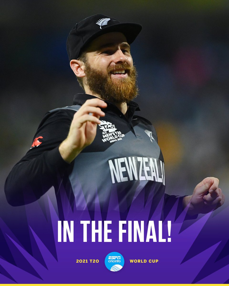 cricinfo's tweet photo. NEW ZEALAND REACH THEIR FIRST MEN'S #T20WORLDCUP FINAL! 🇳🇿 https://t.co/lNePCdzpkX