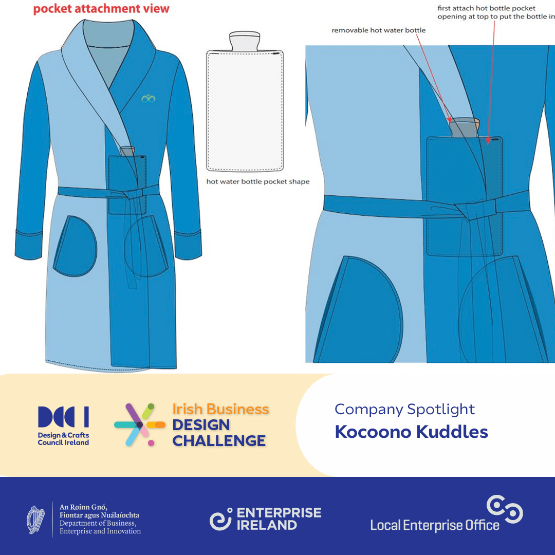 DCCIreland's tweet photo. Pressure therapy helps to calm the nervous system and can help those who suffer from anxiety, stress etc. Kocoono created the Kuddles, a weighted dressing gown.

@kocoono have been shortlisted in the Irish Business Design Challenge. Vote here: https://t.co/WWNbL8nAvB #IBDC2021 https://t.co/cccERfJJpI