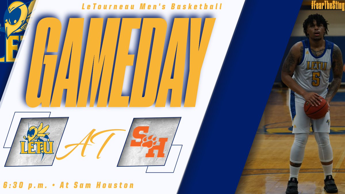 LETUAthletics's tweet photo. 🚨Season Opener (Exhibition)🚨

🏀 @LETUMBB at Sam Houston
📊 https://t.co/4FRCa2FkD3
📺https://t.co/PxopRgrsSj

#FearTheSting https://t.co/H0V8DpTyl3