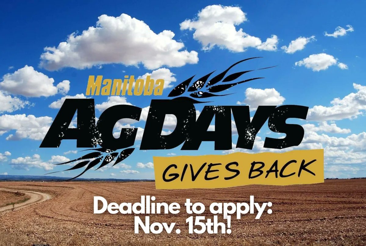 MBAgDays's tweet photo. It's important for us to give back to the communities where our exhibitors and patrons live! This year, we're giving out 15 $1000 grants to 15 community centres/rinks.

🚨 Deadline to apply is November 15th! 🚨

Apply today at https://t.co/uzUyc0xXmA #AgTwitter #AgDays22 https://t.co/y5RIrjv3D4