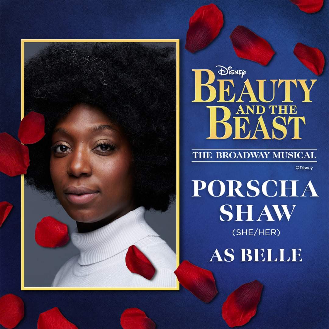 5thAveTheatre's tweet photo. This CAST, though! 😍 We are so excited to welcome Porscha Shaw (she/her) in her 5th Avenue Theatre debut as Belle. Over the next few weeks, we'll be introducing you to the folks bringing life to our magical new production of Disney's Beauty and the Beast! https://t.co/yO60HY7hwP