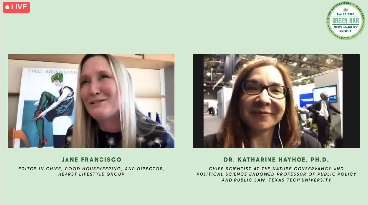 FeudWithFood's tweet photo. Dr. Katharine Hahoe, PH.D sharing w/ Jane Francisco a/b Nature-Based Solutions &amp; the benefits of carbon in forests, grasslands, &amp; soils. Restoring our ecosystems can really make an impact. #RaiseTheGreenBar @goodhousemag @madesafehq @KHayhoe https://t.co/lDVbUyc9GX