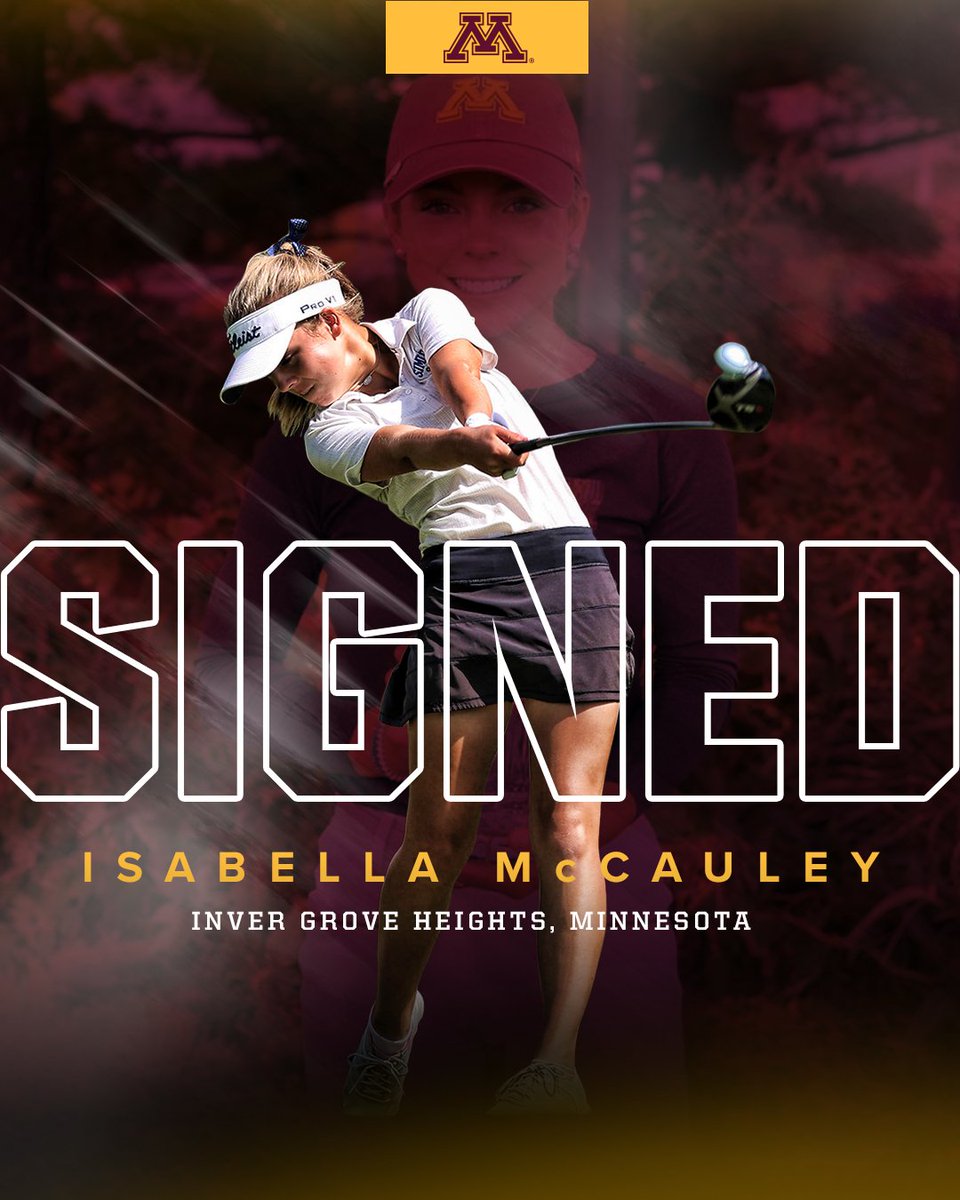 GopherWGolf's tweet image. 𝙎𝙄𝙂𝙉𝙀𝘿 ✍️

Isabella McCauley, one of the top golfers in the nation, is staying HOME!

🔗: z.umn.edu/7aan