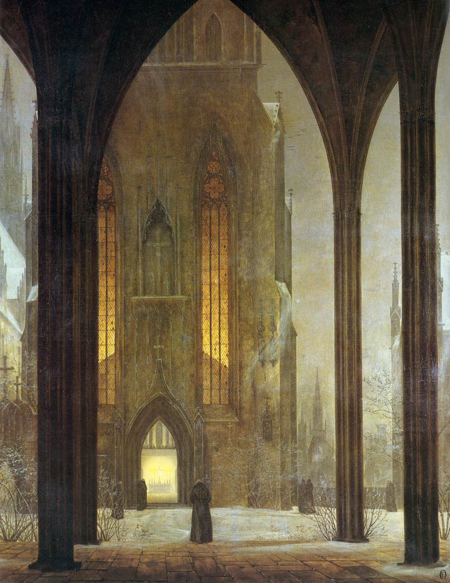 Art_Vanitas's tweet photo. "Cathedral in Winter" by Ernst Ferdinand Oehme (1821), at @skdmuseum https://t.co/Mgi1i4rJso