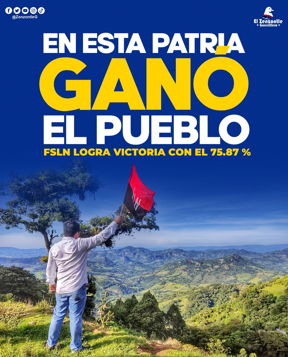 #NicaraguaTriunfa | Resultados Oficiales, confirman el Triunfo, del FSLN !!! ✊🏻🔴⚫🇳🇮

#UnidosEnVictorias 
#FuerzaDePuebloQueVence