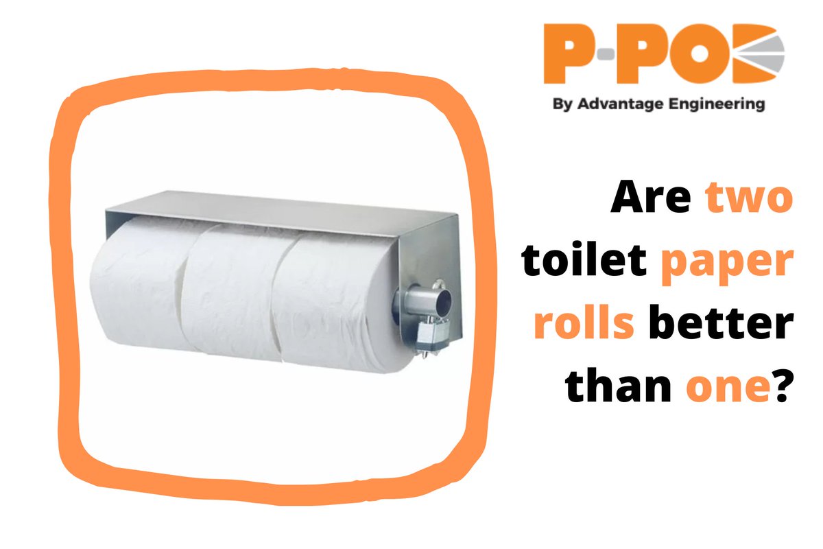 ppodinc's tweet photo. For users, 2 toilet paper holders are better than 1. However, studies suggest both rolls go empty at the same time (almost) neutralizing their benefit over 1-roll dispenser. No matter, P-Pod's dispenser holds 3 rolls.
https://t.co/1ZXwFrX7pT
#PPodPortableToilets #PortableRestroom https://t.co/ki2UGtiylv