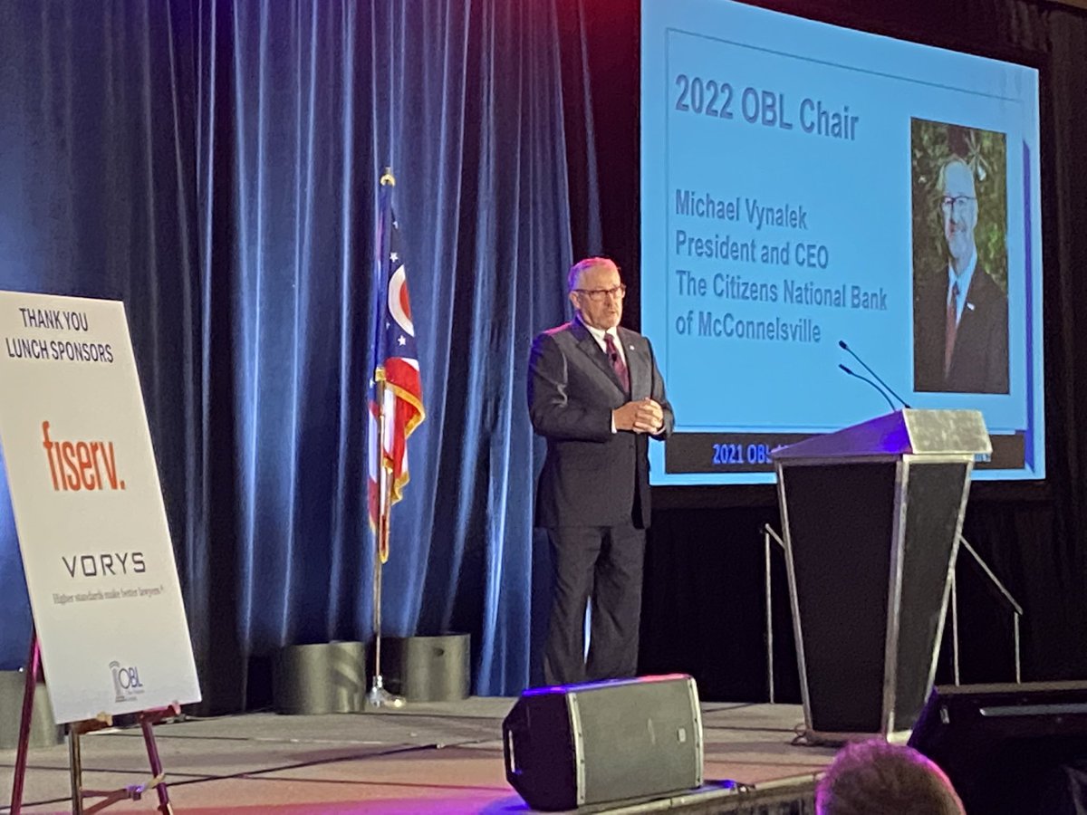 ohiobankers's tweet image. Congrats on your election Mike Vynalek as the 2022 @ohiobankers Chair #oblam2021