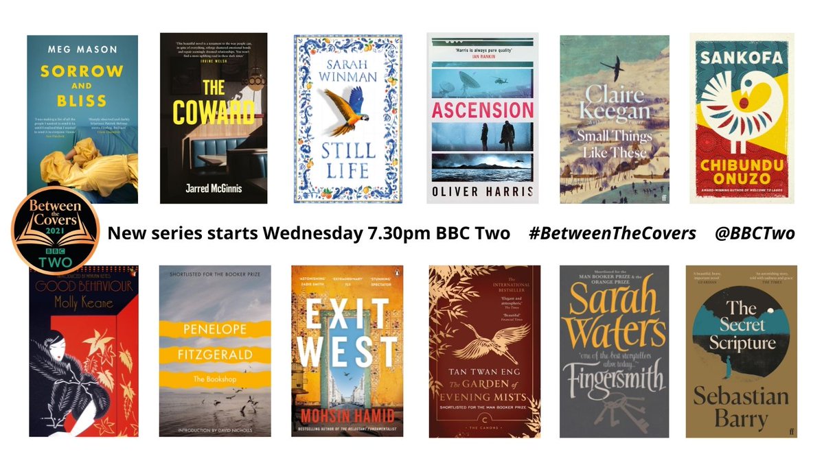 booksaremybag's tweet photo. We're looking forward to tuning into #BetweenTheCovers at 7:30pm tonight on @BBCTwo!

It's wonderul to see Sarah Winman's #BAMBReadersAwards winning STILL LIFE included in the line-up. 💙💛

Get your hands on these wonderful books from your local bookshop. #ChooseBookshops https://t.co/tmLM2zXYAl