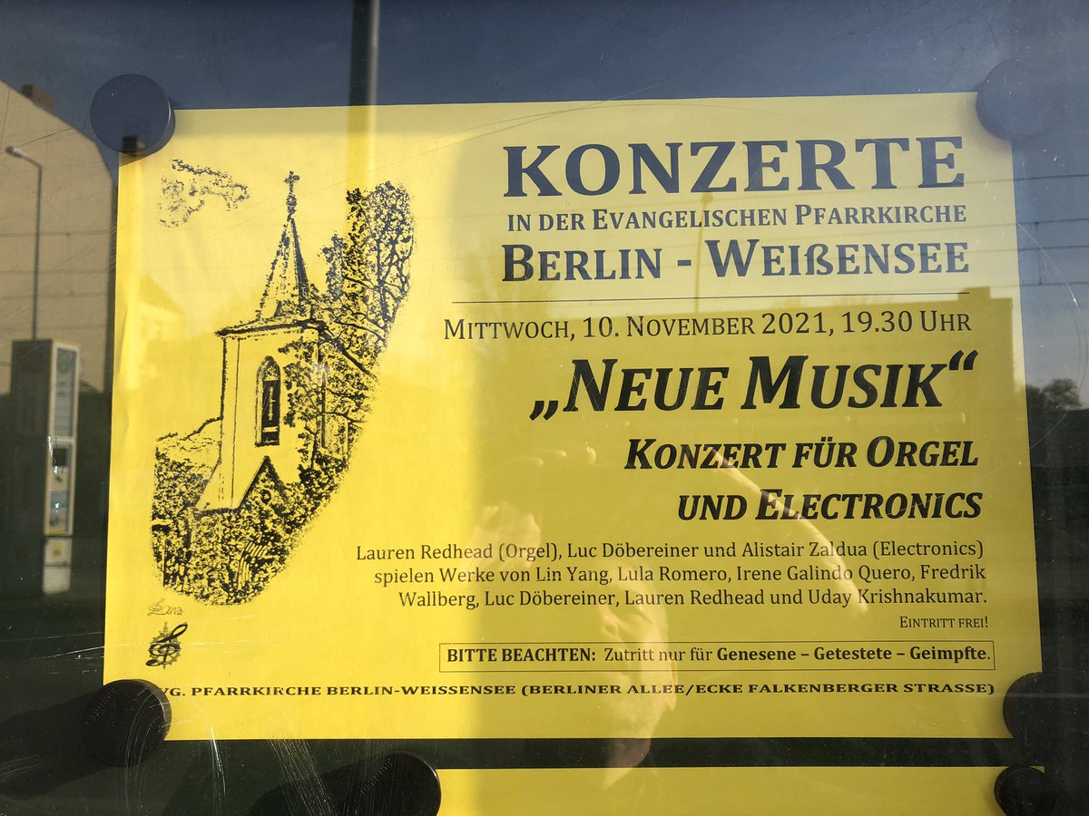 Alistair Zaldua (@alistair_zaldua) on Twitter photo Concert tonight, organ+ live electronics; Pfarrkirche Weißensee, 8pm, music by: <a href="/laurenredhead/">Dr Lauren Redhead 🐝</a>, @quesebifurcan Irene Galindo Quero, Luc Döbereiner, Lin Yang & <a href="/alistair_zaldua/">Alistair Zaldua</a>. church has 2 organs Concert tonight, organ+ live electronics; Pfarrkirche Weißensee, 8pm, music by: <a href="/laurenredhead/">Dr Lauren Redhead 🐝</a>, @quesebifurcan Irene Galindo Quero, Luc Döbereiner, Lin Yang & <a href="/alistair_zaldua/">Alistair Zaldua</a>. church has 2 organs