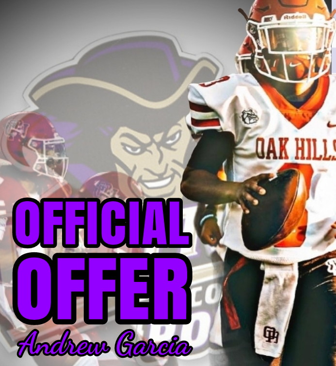 Congratulations <a href="/imdrewgarcia/">AG</a> on your official offer to Whittier! <a href="/OakHillsFootba1/">Oak Hills Football</a> <a href="/OHHS_FB_Booster/">OHHS FB Booster</a> <a href="/OHHS_bulldogs/">Oak Hills High School</a> <a href="/ohhsdogpound/">DOG POUND</a>