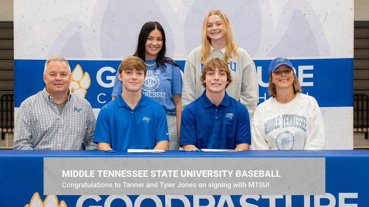 GCSsportstweets's tweet photo. ⚾️ SIGNING DAY ⚾️

Congratulations to seniors Tanner and Tyler Jones for signing to play baseball with MTSU!

@MTAthletics https://t.co/4C278Xbn5n