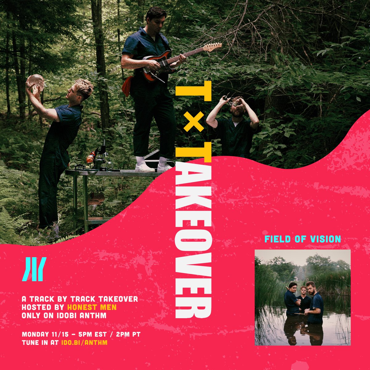 idobiradio's tweet photo. Takeovers happen all over the idobi airwaves!
@HonestMenMusic's new record #FieldOfVision drops Friday! To celebrate they're taking over our airwaves to spin some tracks & tell you all about it!
Catch their #TxTakeover on Monday at 5PM ET on @idobianthm https://t.co/YfEweEXnIy https://t.co/M51xfjYF9F