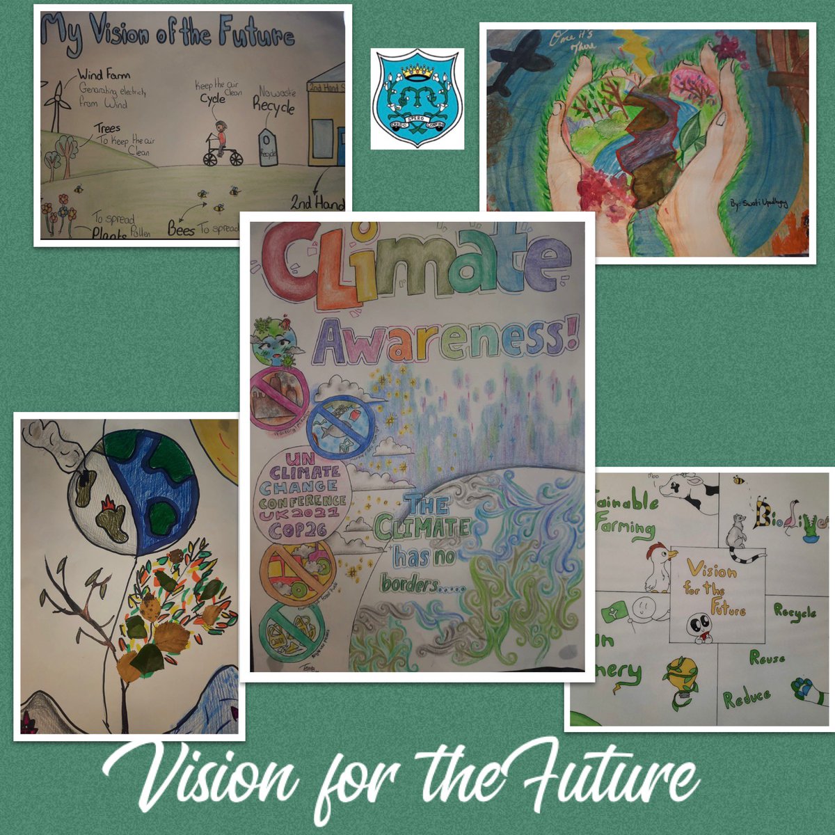 ManorHseRaheny's tweet photo. As part of last wk’s #ClimateandNatureSummit students were invited to produce their #VisionForTheFuture.Well done to all involved,esp the winners of the comp in each yr&amp;overall winner Tomina👏🏻
@GreenSchoolsIre @FiftyShadesGree @IrishSchSusty @SusanAdamsEco 
#ManorHouseGreenGroup https://t.co/uimvPemjk8