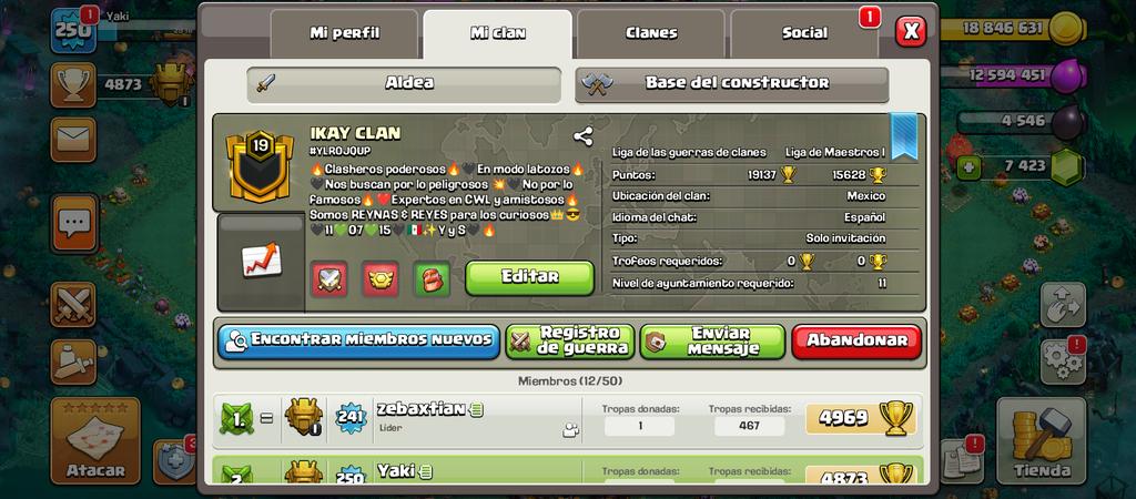 IKAY CLAN ABRE SUS PUERTAS

RECLUTAMOS TH:
14,13,12,11
* ACTIVOS, DONADORES Y RESPONSABLES 
*GUERRAS, JUEGOS Y LIGA DE CLANES

LINK DEL CLAN 
link.clashofclans.com/es?action=Open…
