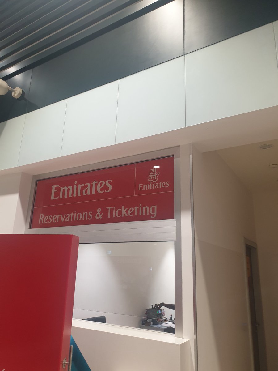 elorms's tweet photo. Dear @emirates currently stuck at the airport in Accra with no officer to attend to us. Boarding gates closed 2 hours 30mins to Boarding. Unable to check-in online. Rude Ghana staff. #emirates https://t.co/96tTUinyl0
