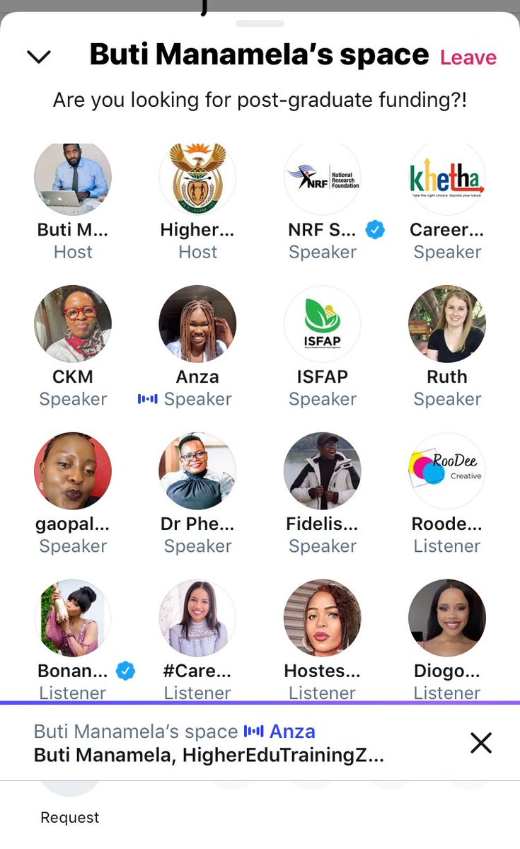 rsacareerhelp's tweet photo. You can still join us as we talk about postgraduate funding opportunities available for South Africans. #offthecuff #TwitterSpaces #CareerDevelopmentServices https://t.co/8dGeoN8Hkh
